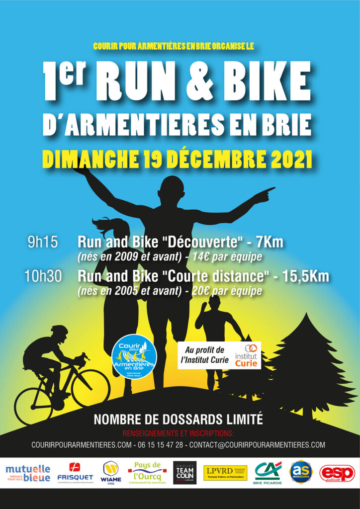 affiche bike and run 19 decembre 2021 armentieres en brie