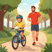 run et bike parent enfant